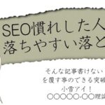 【特典1】SEO慣れした人ほど落ちやすい落とし穴